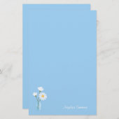 シンプルホワイトデイジーメイスンジャールハートブーケ 便箋 (正面/裏面)