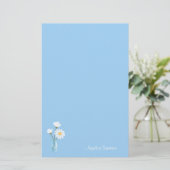 シンプルホワイトデイジーメイスンジャールハートブーケ 便箋 (スタンド正面)