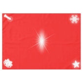 シンプルホワイトデコールクリスマスオンレッド | テーブルクロス (正面(横))