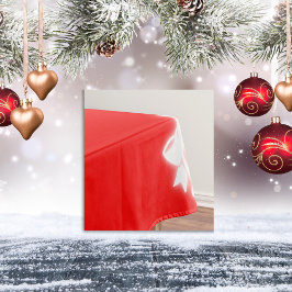 シンプルホワイトデコールクリスマスオンレッド | テーブルクロス