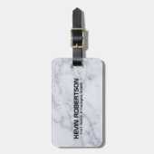 シンプルホワイトナチュラルマーブルストーンプリント ラゲッジタグ (正面縦)