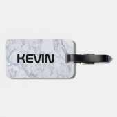 シンプルホワイトナチュラルマーブルストーンプリント ラゲッジタグ (裏面横)