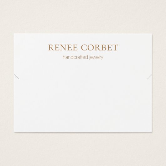 シンプルホワイトネックレスまたはブレスレット表示カード (正面)