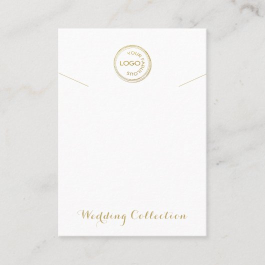 シンプルホワイトネックレスディスプレイロゴソーシャルメディア 名刺 (正面)