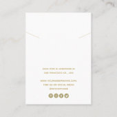 シンプルホワイトネックレスディスプレイロゴソーシャルメディア 名刺 (裏面)