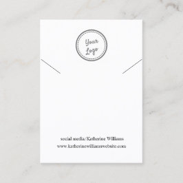 シンプルホワイトネックレスディスプレイ |ロゴの追加 名刺