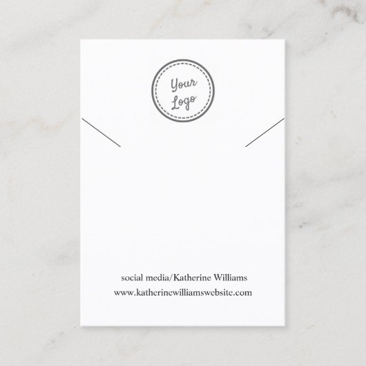 シンプルホワイトネックレスディスプレイ |ロゴの追加 名刺 (正面)