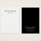 シンプルホワイトネックレスブレスレットディスプレイカード (正面&裏面)