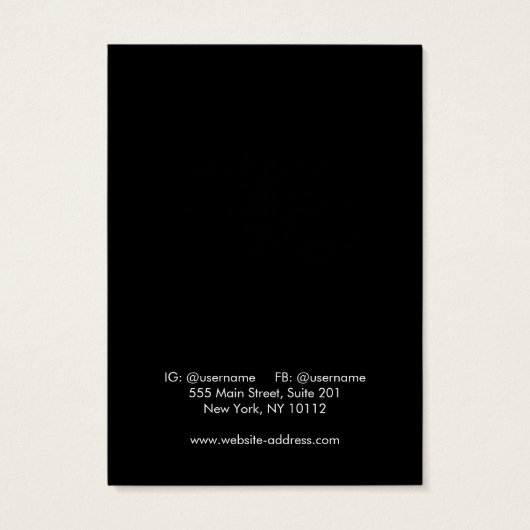 シンプルホワイトネックレスブレスレットディスプレイカード (裏面)