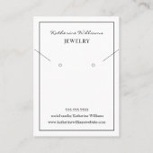 シンプルホワイトネックレス&イヤリングディスプレイカード 名刺 (正面)