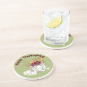 シンプルホワイトパンプキン&フローラ感謝祭 | コースター (側面)