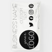 シンプルホワイトビジネスロゴソーシャルメディア屋外 横断幕 (縦)