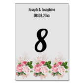 シンプルホワイトピンクフローラブーケ表番号 テーブルナンバー (裏面)