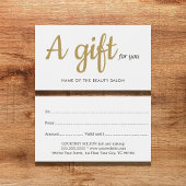 シンプルホワイトフェイク金ゴールド美しいギフトカード