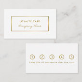 シンプルホワイトフォイルおよびゴールドフォイル ロイヤリティカード (正面/裏面)