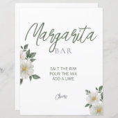 シンプルホワイトフローラブライダルシャワーマルガリタサイン (正面/裏面)