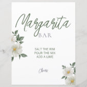 シンプルホワイトフローラブライダルシャワーマルガリタサイン (正面)