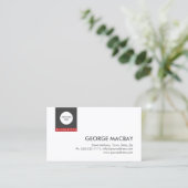 シンプルホワイトブックキーパー財務顧問 名刺 (スタンド正面)