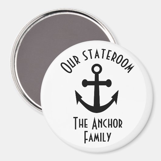 シンプルホワイトブラックいかりステートルームドアマーカー マグネット (正面/裏面)