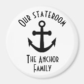 シンプルホワイトブラックいかりステートルームドアマーカー マグネット (正面)