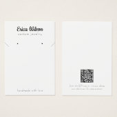 シンプルホワイトブラックネックレスイヤリングディスプレイカード (正面&裏面)