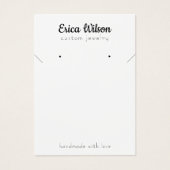 シンプルホワイトブラックネックレスイヤリングディスプレイカード (正面)