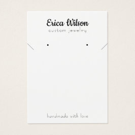 シンプルホワイトブラックネックレスイヤリングディスプレイカード