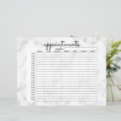 シンプルホワイトブラックマーブルビジネスアポイントメント (スタンド正面)