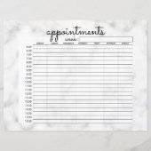 シンプルホワイトブラックマーブルビジネスアポイントメント (正面)