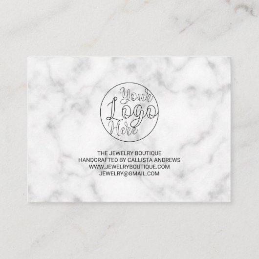 シンプルホワイトブラック大理石お客様ありがとうございます 名刺 (裏面)