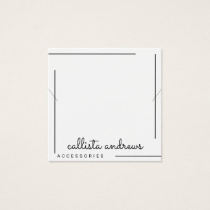 シンプルホワイトブラック縁どスクリプトのネックレス表示