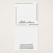 シンプルホワイトブラック縁どスクリプトのヘアクリップ表示 (正面&裏面)