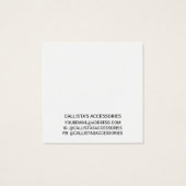 シンプルホワイトブラック縁どスクリプトのヘアクリップ表示 (裏面)