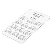 シンプルホワイトブラック2020カレンダー会社名情報 マグネット (左側)