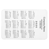 シンプルホワイトブラック2020カレンダー会社名情報 マグネット (横)