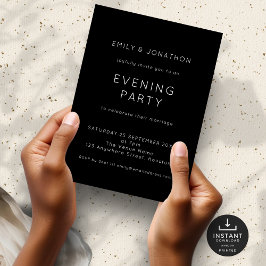 シンプルホワイトブ結婚ラック夕べパーティー 招待状