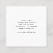 シンプルホワイトプロフェッショナル自然写真家 スクエア名刺 (裏面)