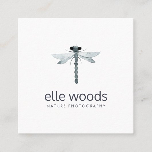 シンプルホワイトプロフェッショナル自然写真家 スクエア名刺 (正面)