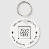 シンプルホワイトプロモーション会社名ロゴWebサイト キーホルダー (正面)