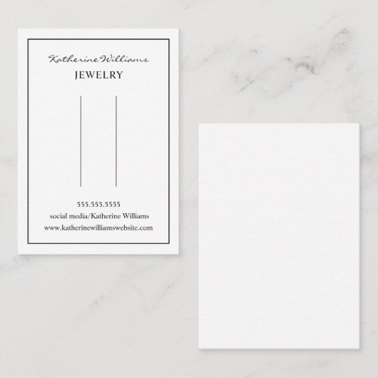 シンプルホワイトヘアクリップ| Barrette Display Card 名刺 (正面/裏面)