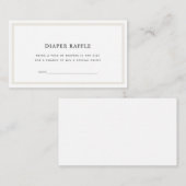 シンプルホワイトベビーシャワーおむつラッフルチケット エンクロージャーカード (正面/裏面)