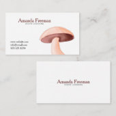 シンプルホワイトマルーンイベントケータリングキノコ 名刺 (正面/裏面)