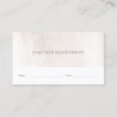 シンプルホワイトマーブルサロンスパアポイントメントアラーム 予約カード (正面)