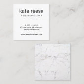 シンプルホワイトマーブルプロフェッショナル スクエア名刺 (正面/裏面)