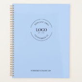 シンプルホワイトミニマルカスタムリストのロゴブランドブルー プランナー手帳 (正面)