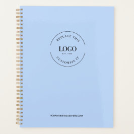 シンプルホワイトミニマルカスタムリストのロゴブランドブルー プランナー手帳