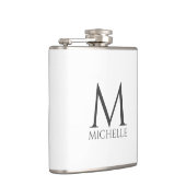 シンプルホワイトミニマルデザイン名モノグラム フラスク (右)