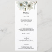 シンプルホワイトミントグリーン春フローラ結婚のメニュー プログラム (正面)