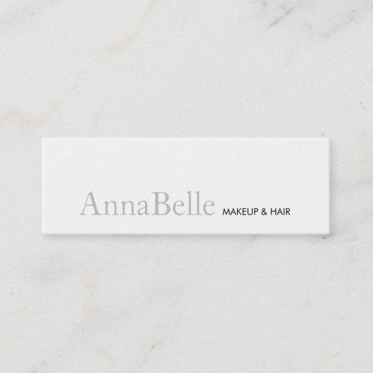 シンプルホワイトメイクアップ美容師美しいサロン スキニー名刺 (正面)