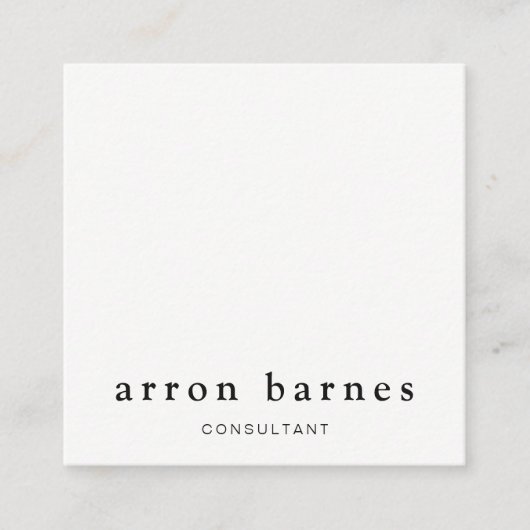 シンプルホワイトモダンプロフェッショナルミニマル スクエア名刺 (正面)